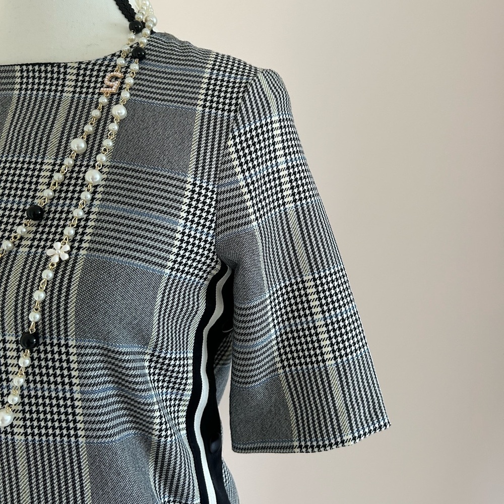 Zara Plaid Gingham Check Snap Botton Dress - Picture 5 of 7